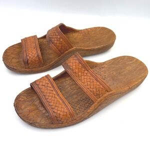 Pali Hawaii Sandals Women's 9 Brown Jandals Rubber Waterproof Boho Beach Slides
